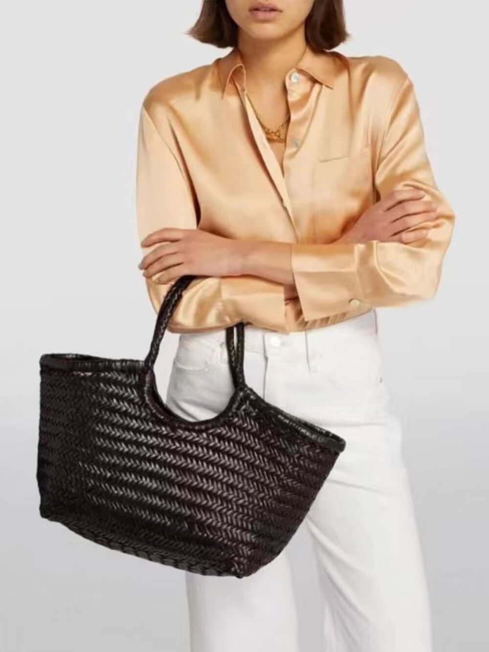 Dragon Diffusion Leather Woven Tote Bag